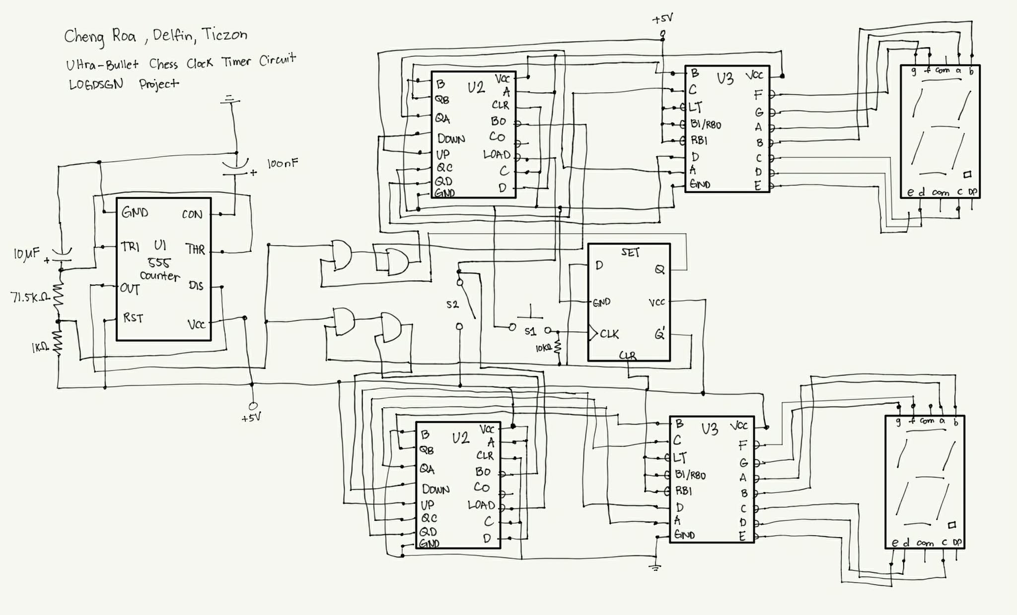 Hand-Drawn Block Diagram & Schematic